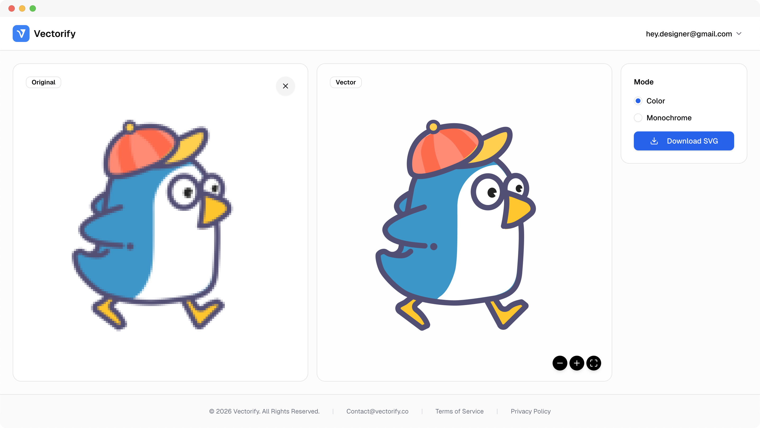 Vectorify interface preview